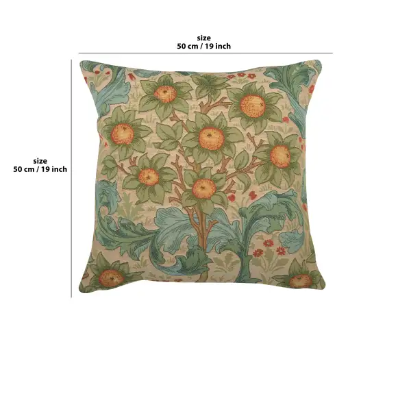 C Charlotte Home Furnishings Inc Orange Tree W/Arabesques Light French Tapestry Cushion - 19 in. x 19 in. Cotton by William Morris | 19x19 in