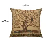 Tree of Life B by Klimt Belgian Cushion Cover | 18x18 in