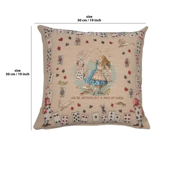 The Pack Of Cards Alice In Wonderland Cushion - 19 in. x 19 in. Cotton/Polyester/Viscose by John Tenniel | 19x19 in