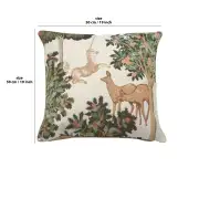 Unicorn And Does Forest White Cushion - 19 in. x 19 in. Cotton by Charlotte Home Furnishings | 19x19 in
