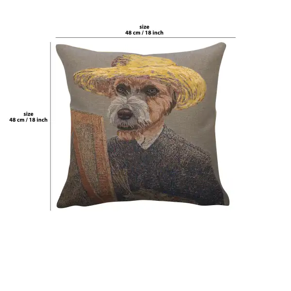 Van Gogh Dog Belgian Cushion Cover | 18x18 in