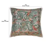 Animals With Aristoloches Light Cushion - 19 in. x 19 in. Cotton by Charlotte Home Furnishings | 19x19 in