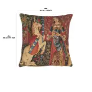 Medieval Smell Small Belgian Cushion Cover - 14 in. x 14 in. Cotton/Viscose/Polyester by Charlotte Home Furnishings | 14x14 in