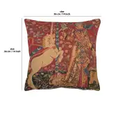 Medieval Taste Small Belgian Cushion Cover - 14 in. x 14 in. Cotton/Viscose/Polyester by Charlotte Home Furnishings | 14x14 in