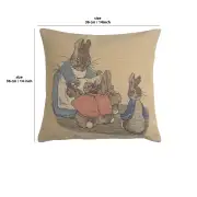 Mrs. Rabbit Beatrix Potter Small Belgian Cushion Cover | 14x14 in