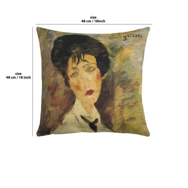 Woman With a Black Tie II throw pillows