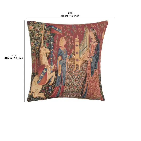 Medieval Hearing Large throw pillows