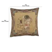 The kiss i European Cushion Cover - 18 in. x 18 in. Cotton/Viscose/Polyester/ by Gustav Klimt | 18x18 in
