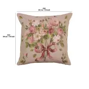 Bouquet De Roses Cushion - 19 in. x 19 in. Cotton/Viscose/Polyester by Charlotte Home Furnishings | 19x19 in