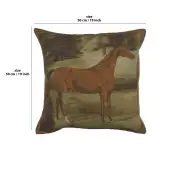 Alezan Horse Cushion - 19 in. x 19 in. Cotton/Viscose/Polyester by Charlotte Home Furnishings | 19x19 in