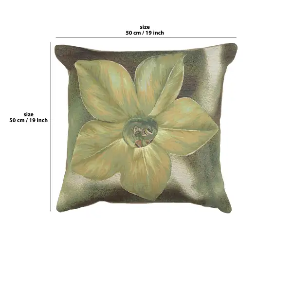 Green Star Flower Cushion - 19 in. x 19 in. Cotton/Viscose/Polyester by Charlotte Home Furnishings | 19x19 in