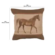 Horse Belt Cushion - 19 in. x 19 in. Cotton by Charlotte Home Furnishings | 19x19 in