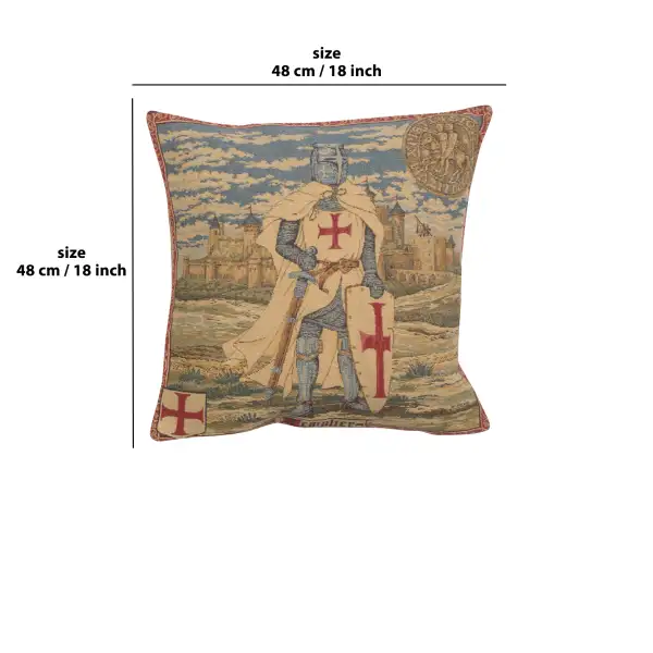 Templier II Belgian Cushion Cover - 18 in. x 18 in. Cotton by Charlotte Home Furnishings | 18x18 in