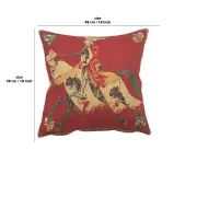 Red Knight Belgian Cushion Cover - 18 in. x 18 in. Cotton by Charlotte Home Furnishings | 18x18 in