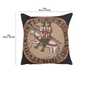 Sceau Templier I Belgian Cushion Cover - 18 in. x 18 in. Cotton by Charlotte Home Furnishings | 18x18 in