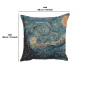 Van Gogh's Starry Night Large Belgian Cushion Cover | 18x18 in