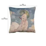 Monet's Lady with Umbrella Belgian Cushion Cover | 18x18 in