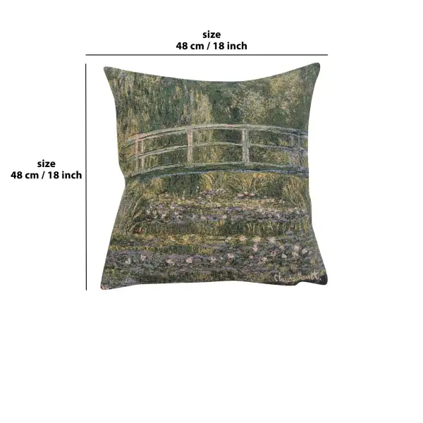 Monet's Bridge at Giverny I Belgian Cushion Cover | 18x18 in