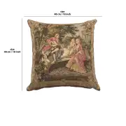 Garden Party Left Panel Belgian Cushion Cover - 18 in. x 18 in. Cotton/Viscose/Polyester by Francois Boucher | 18x18 in