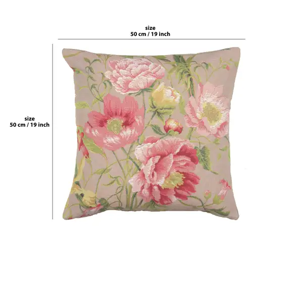 Peonies II Cushion - 19 in. x 19 in. Cotton by Charlotte Home Furnishings | 19x19 in