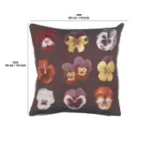 All Over Pansies Cushion - 19 in. x 19 in. Cotton by Charlotte Home Furnishings | 19x19 in
