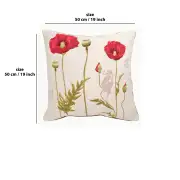 Poppies 1 Cushion | 19x19 in