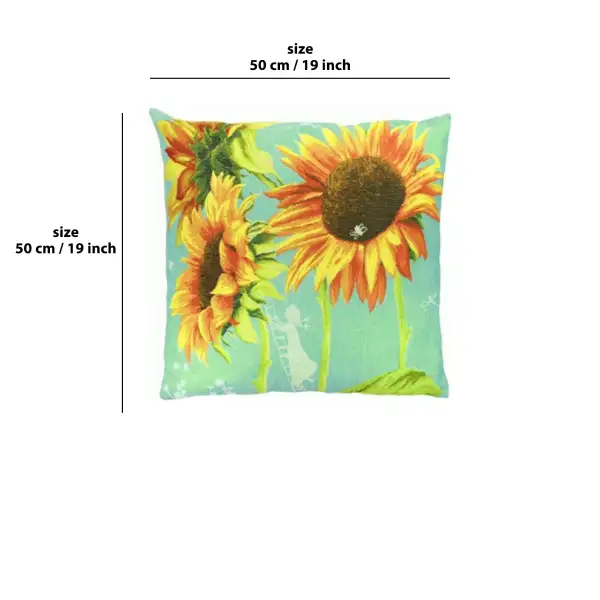 Big sunflowers Cushion | 19x19 in