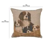 Cavalier King Charles Family Cushion - 19 in. x 19 in. Cotton by Charlotte Home Furnishings | 19x19 in
