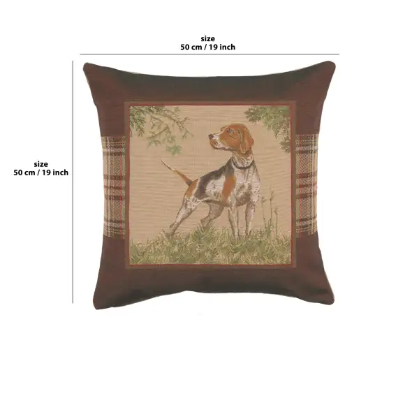 Dog Pointer Cushion - 19 in. x 19 in. Cotton by Charlotte Home Furnishings | 19x19 in