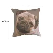Pugs Face Grey I Cushion | 14x14 in