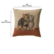 Two Kittens I Cushion - 14 in. x 14 in. Cotton by Charlotte Home Furnishings | 14x14 in