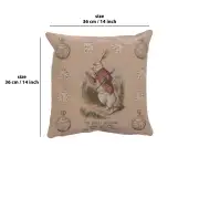 The Late Rabbit Alice In Wonderland I Cushion - 14 in. x 14 in. Cotton/Polyester/Viscose by John Tenniel | 14x14 in