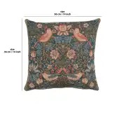 C Charlotte Home Furnishings Inc Cushion Birds Face to Face French Tapestry Cushion - 14 in. x 14 in. Cotton by William Morris | 14x14 in