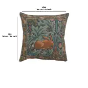 C Charlotte Home Furnishings Inc Brother Rabbit French Tapestry Cushion - 14 in. x 14 in. Cotton by William Morris | 14x14 in