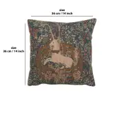 Licorne Captive II Cushion - 14 in. x 14 in. Cotton by Charlotte Home Furnishings | 14x14 in