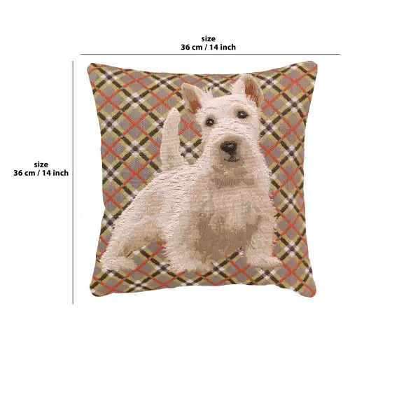 White Scottish Dog cushion covers