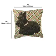Black Scottish Dog Cushion | 14x14 in