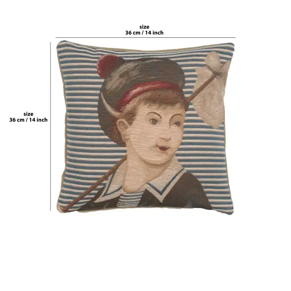 Ship's Boy Cushion - 14 in. x 14 in. Cotton by Charlotte Home Furnishings | 14x14 in
