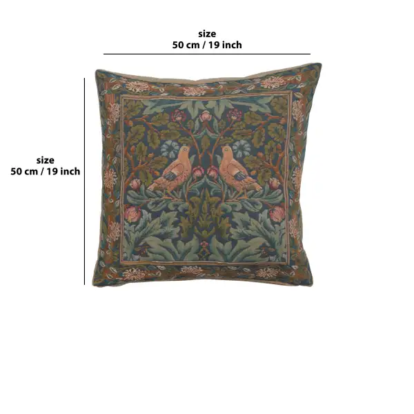 C Charlotte Home Furnishings Inc Brother Bird I French Tapestry Cushion - 19 in. x 19 in. Cotton by William Morris | 19x19 in