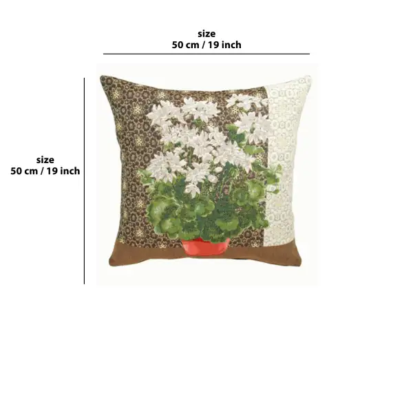 Geranium 1 White Cushion - 18 in. x 18 in. Cotton by Charlotte Home Furnishings | 18x18 in
