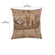 Bayeux L'Embarquement Cushion - 19 in. x 19 in. Cotton by Charlotte Home Furnishings | 19x19 in