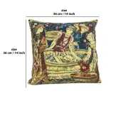 Medieval Belgian Cushion Cover - 14 in. x 14 in. Cotton/Viscose/Polyester by Charlotte Home Furnishings | 14x14 in