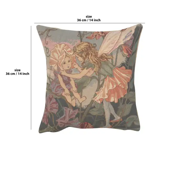 C Charlotte Home Furnishings Inc Sweet Pea Fairy Cicely Mary Barker European Cushion Cover - 14 in. x 14 in. Cotton by Cicely Mary Barker | 14x14 in