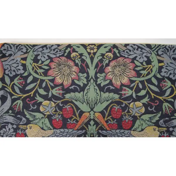 Strawberry Thief B Blue by William Morris Belgian Cushion Cover