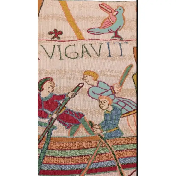 Bayeux L'Embarquement tapestry couch pillows