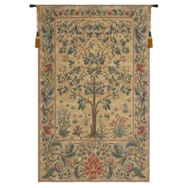 Tree of Life Beige III Belgian Wall Tapestry