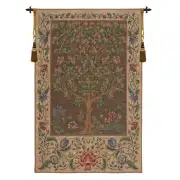 Tree Of Life Brown I Belgian Tapestry Wall Hanging - 36 in. x 56 in. Cotton by William Morris