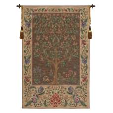 Tree of Life Brown I European Tapestry Wall Hanging