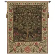 Tree Of Life Brown II Belgian Tapestry Wall Hanging - 56 in. x 72 in. Cotton by William Morris