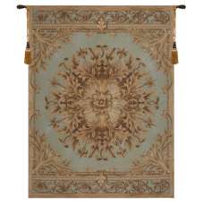 Les Rosaces in Blue European Tapestry Wall hanging